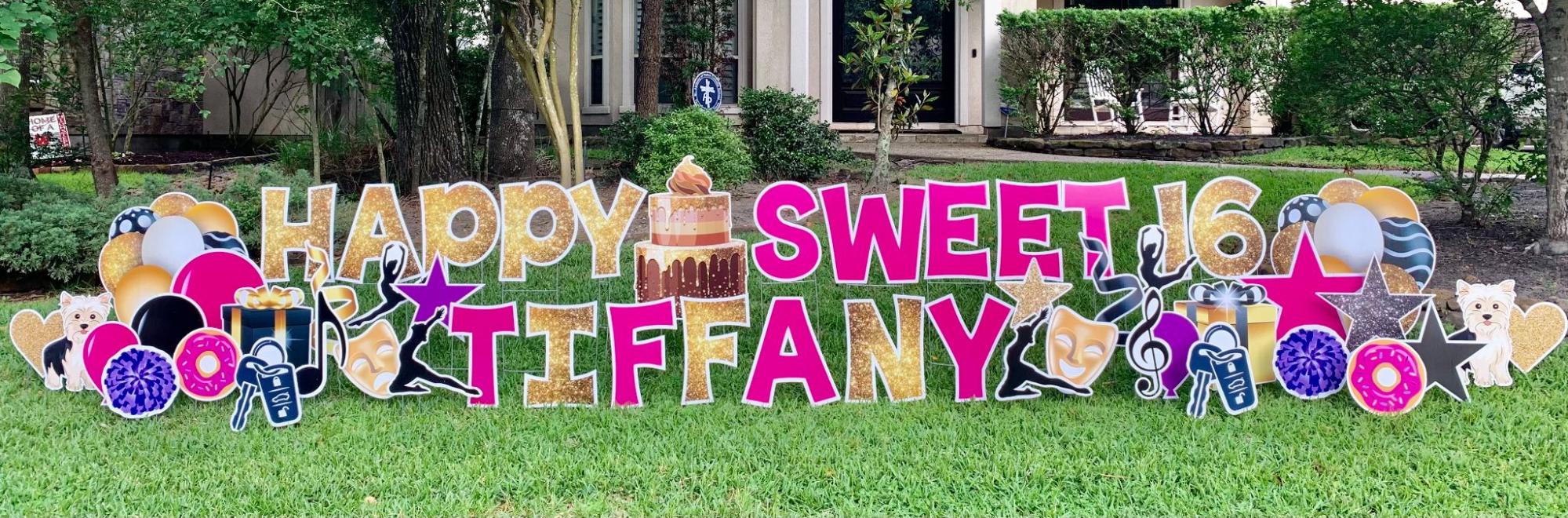 birthday party yard sign